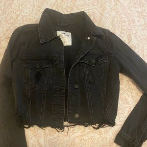 Hollister black jean jacket - like new